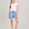 Kids' Stripe Ruffle-Sleeve T-Shirt
         - New Rose