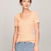 Stripe V-Neck Favorite T-Shirt
         - Tuscan Melon Multi