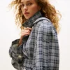Silk-Blend Check Trench Coat
         - Navy Cream Check