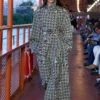Silk-Blend Check Trench Coat
         - Navy Cream Check