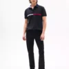 Embroidered Stripe Regular Fit Polo
         - Black