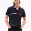 Embroidered Stripe Regular Fit Polo
         - Black