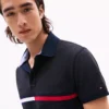 Embroidered Stripe Regular Fit Polo
         - Black