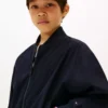 Kids' Embroidered Logo Bomber Jacket
         - Navy