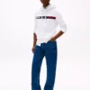 Tommy Flag Stripe Hoodie
         - Optic White