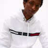 Tommy Flag Stripe Hoodie
         - Optic White