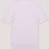 Short-Sleeve Cable Knit Sweater
         - Light Pink