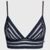 Dual Stripe Unlined Triangle Bralette
         - Navy