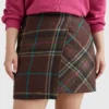 Curve Check Wrap Mini Skirt
         - Large Pop Check/ Army Green