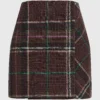 Curve Check Wrap Mini Skirt
         - Large Pop Check/ Army Green