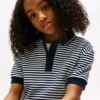 Kids' Stripe Ribbed Stretch Polo
         - Dark Night Navy Stripes