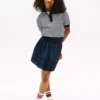 Kids' Stripe Ribbed Stretch Polo
         - Dark Night Navy Stripes