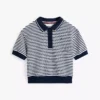 Kids' Stripe Ribbed Stretch Polo
         - Dark Night Navy Stripes