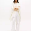 Stripe Cotton-Linen Blend Cape
         - Calico / Harvest Wheat