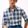 Regular Fit Madras Stretch Poplin Shirt
         - Optic White Multi