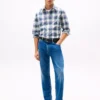 Regular Fit Madras Stretch Poplin Shirt
         - Optic White Multi