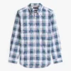 Regular Fit Madras Stretch Poplin Shirt
         - Optic White Multi
