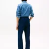 Cotton-Linen Blend Pleated Dress Pant
         - Carbon Navy