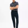 Pleated Relaxed Linen-Blend Pant
         - Navy