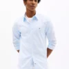 Slim Fit Stripe Stretch Poplin Shirt
         - Romantic Blue Stripe