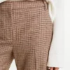 Check Print Slim Straight Leg Pant
         - Brown Houndstooth