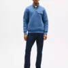 Quilted Quarter-Snap Sweatshirt
         - Blue Heather